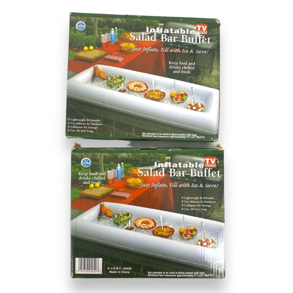TV Trends Inflatable Salad Bar Buffet Ice Chiller Serving Trays 51x21 JSNY 4450
